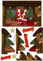 Santa and Mrs Clause in Shop Christmas