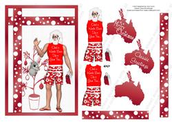 Aussie Santa in Boardshorts Christmas