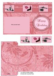 Pink Pocket Birthday Girl Card