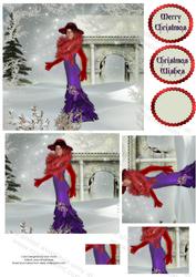 Red Hat Lady in the Snow Christmas
