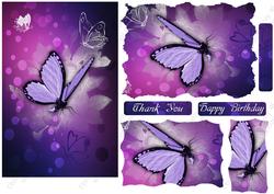 Purple Butterfly Thank You or Birthday