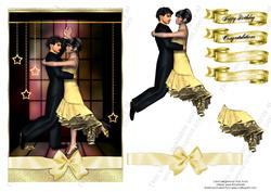 Gold Ballroom Dancers
