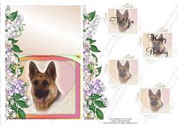 Dog in Rainbow Heart Birthday