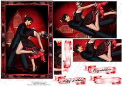 Red Ballroom Dancers Pyramid