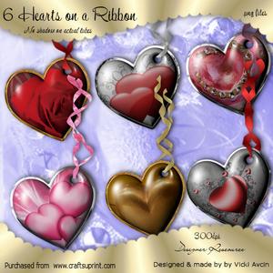 Hearts on Ribbon Hangers