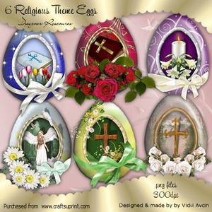 6 Religous Theme Eggs