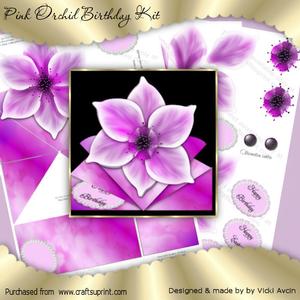Pink Orchid Spring Card Kit