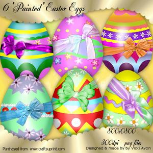 6 'painted' Easter Eggs