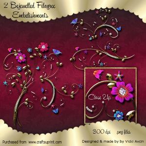 Jewelled Flourish Embelishments Set 1