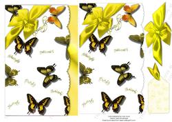 Yellow Gold Butterfly Card Front