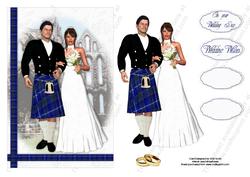 Scottish Blue Kilt Groom Wedding