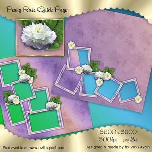 2 Peony Rose Quick Pages