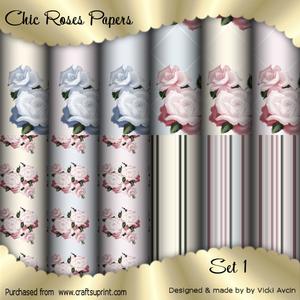 Chic Roses Papers Set 1