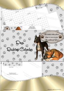Dogs Desktop Calendar Base