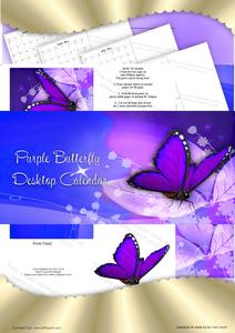 Purple Butterfly Desktop Calendar Base