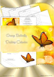 Orange Butterfly Desktop Calendar Base