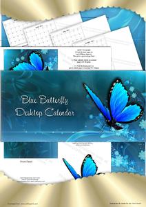Blue Butterfly Desktop Calendar Base