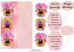 Pink Pansies Birthday or Sympathy
