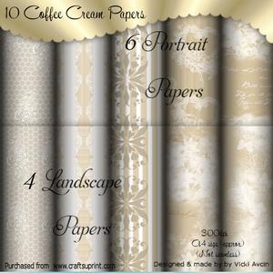 10 Coffee Cream Background Papers