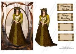 Gold Medieval Lady Birthday