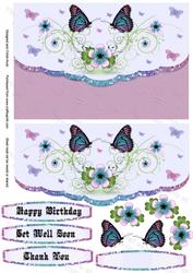 Butterfly and Swirls Birthday Envelope Card