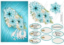 Teal and White Bouquet Wedding