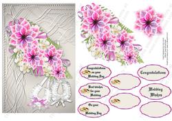 White and Fuschia Bouquet Wedding