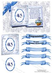 Blue Rose Basket 45th Wedding Anniversary