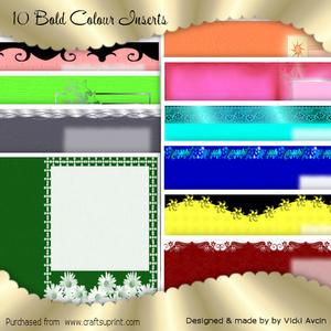 10 Bold Colour Assorted Design Inserts