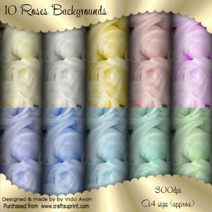 10 Rose Background Papers