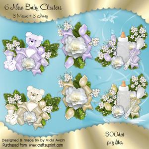 New Baby Clusters (ivory & Mauve)