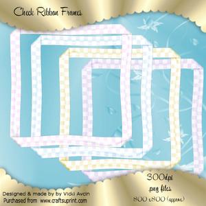 4 Check Ribbon Frames