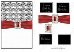 Black and White Collection Diamante Buckle