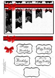 Black and White Collection Floral Strips