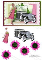 Green and Pink Flapper Birthday