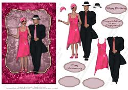 Bright Pink Flapper Couple
