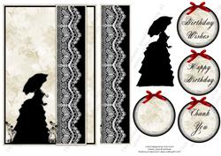 Black and Cream Collection Vintage Lady Birthday