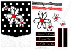 Black and White Collection Polka Dot Floral