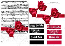 Black and White Collection Music Sheet Red Bow