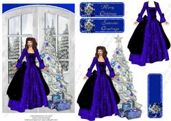 Blue Lady Christmas Window
