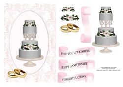 Cream and Pink Wedding Card