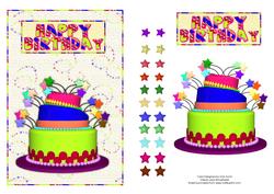 Fancy Green Birthday Cake Card