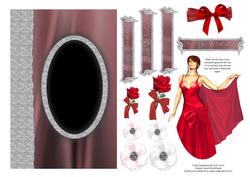 Lady in Red Birthday Card
