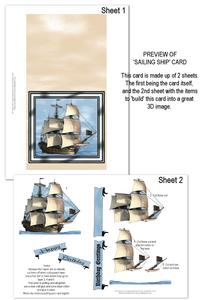 Sailing Ship Birthday Card Kit