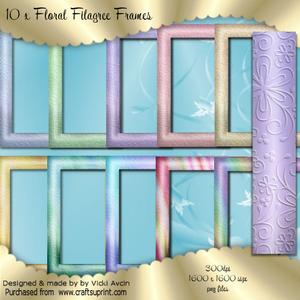 10 Floral Filagree Frames