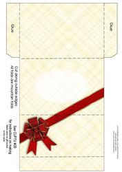 Cream with Red Bow Christmas Wallet