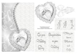 Ring Pillow (silver) Wedding Card