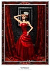Lady in Red A4 Birthday Card