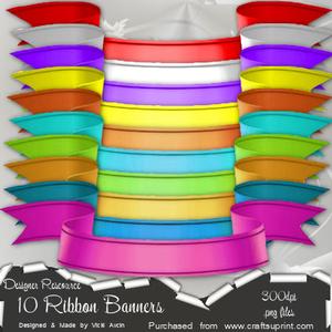 10 Ribbon Banners Designer Rescource
