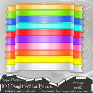 10 Straight Ribbon Banners Designer Rescource